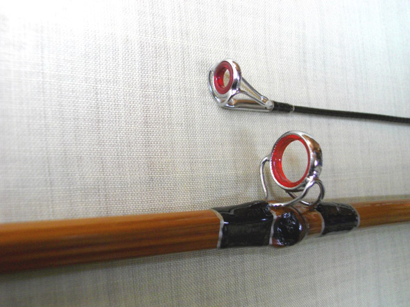 ルアーガイドとハイツルトップ付竿